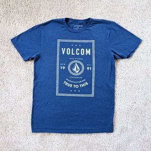 Volcom Logo T-Shirt Men's Small Ocean Blue